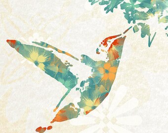 Hummingbird Art, Fine Art Print, Hummingbird Print, Bird Print, Large Wall Decor, Humming bird Wall Art, Cottage Decor, Nursery Decor