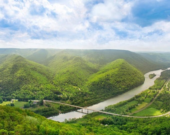 Hyner View State Park Mountain Scenery Photography Print: Susquehanna River Landscape Art