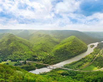 Mountain Scenery Landscape Photography Hyner View State Park, Susquehanna River Pennsylvania Landscape Print, Fine Art Photography Prints