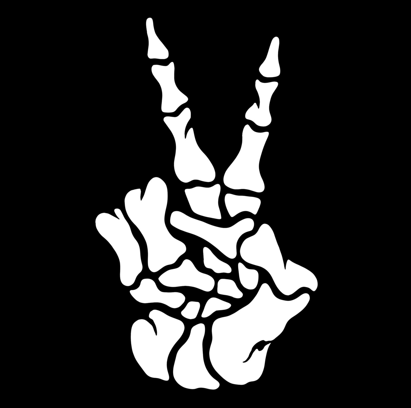 Skeleton Peace Sign Vinyl Sticker Waterproof Weatherproof | Etsy