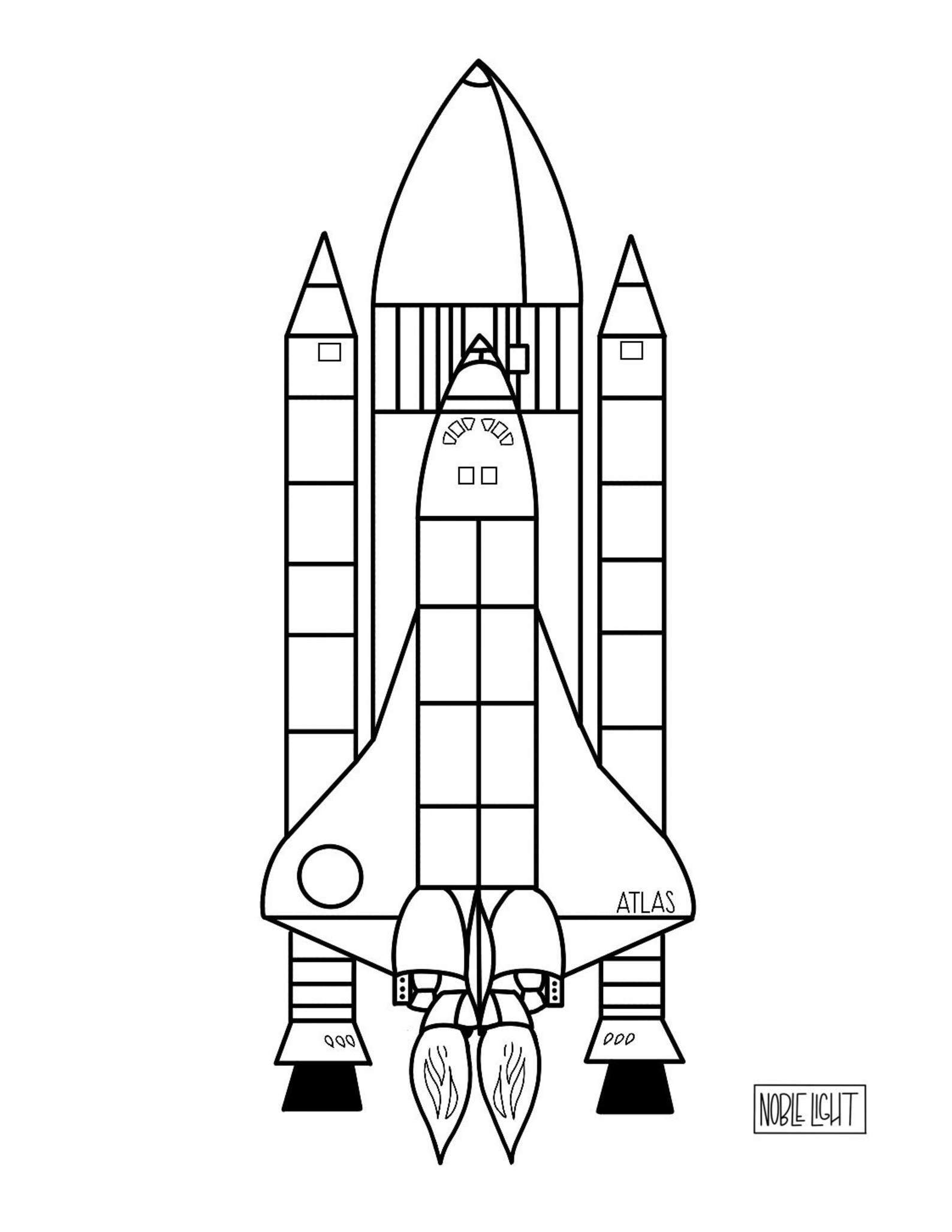 Space Shuttle Coloring Page - Etsy