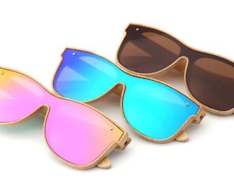 Bamboo Sunglasses Polarized | Choose Your Lens & Case Style | Eco Wood Sunglasses | Birthday Gift for Him