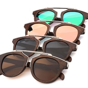 Luxury Custom Wooden Sunglasses, Choose lens colour and choose box style, Polarised lens Natural Wood sunglasses image 7
