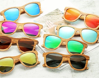 Polarized Wood Sunglasses, Wooden  Sunglasses, Custom Lens Sunglasses, Personalized sunglasses