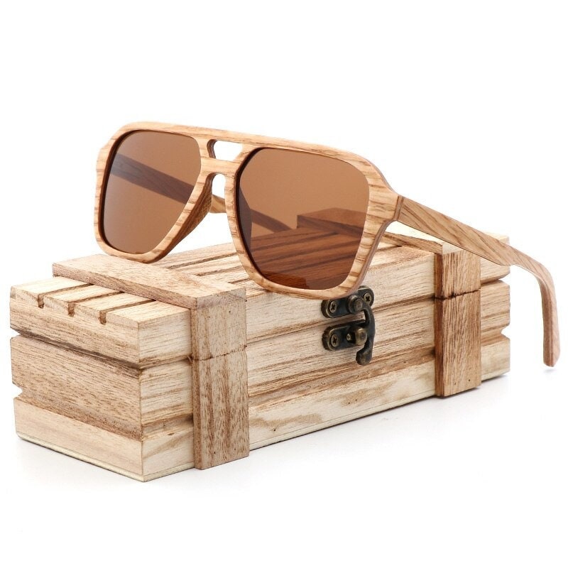 Wood Aviator Sunglasses - Etsy display picture 1