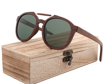 Premium Custom wooden sunglasses, Polarized UV400 Aviator style sunglasses