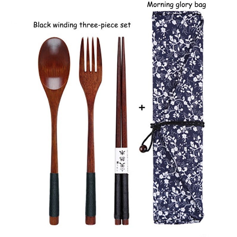 Eco Friendly Wooden Cutlery Set Japanese Style 4 Pcs Included Etsy