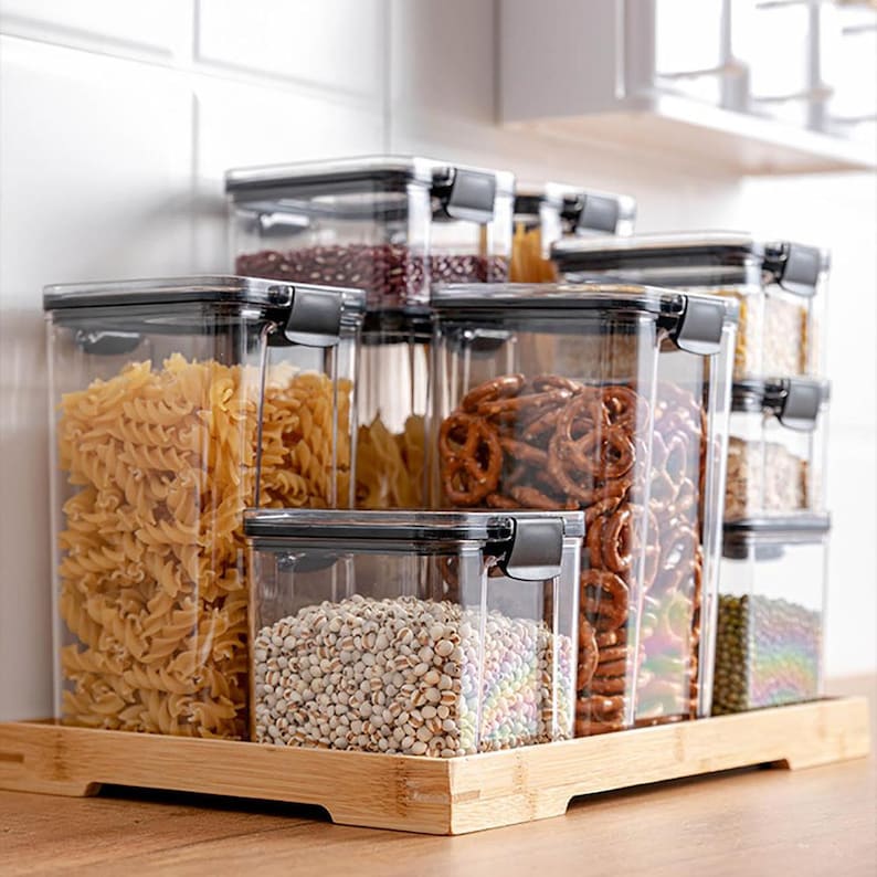 Eco-friendly Kitchen Food Storage Containers Organiser for | Etsy