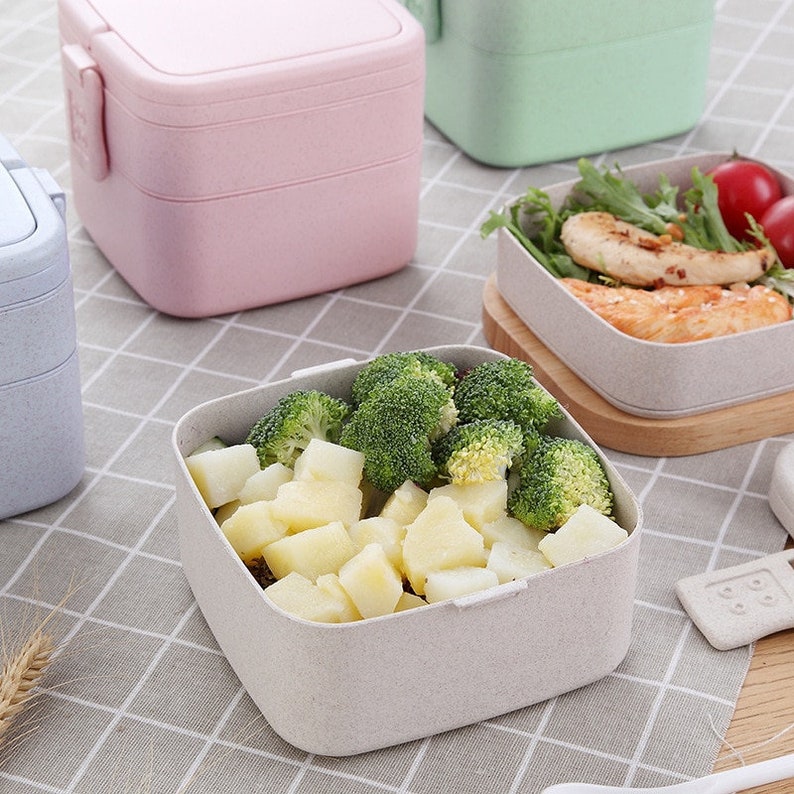 Ecofriendly Lunch Box BPAfree Bamboo Fiber Plastic Food Etsy