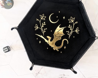 Dragon Magic Velvet Dice Tray - TTRPG Accessories - Gamer Gift - Board Game Accessories