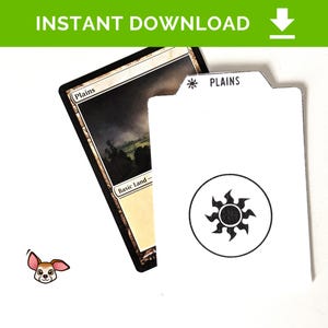 Separador de tarjetas MTG con pestañas para imprimir - Separador de tarjetas vertical - Tamaño carta de EE. UU. - 18 páginas