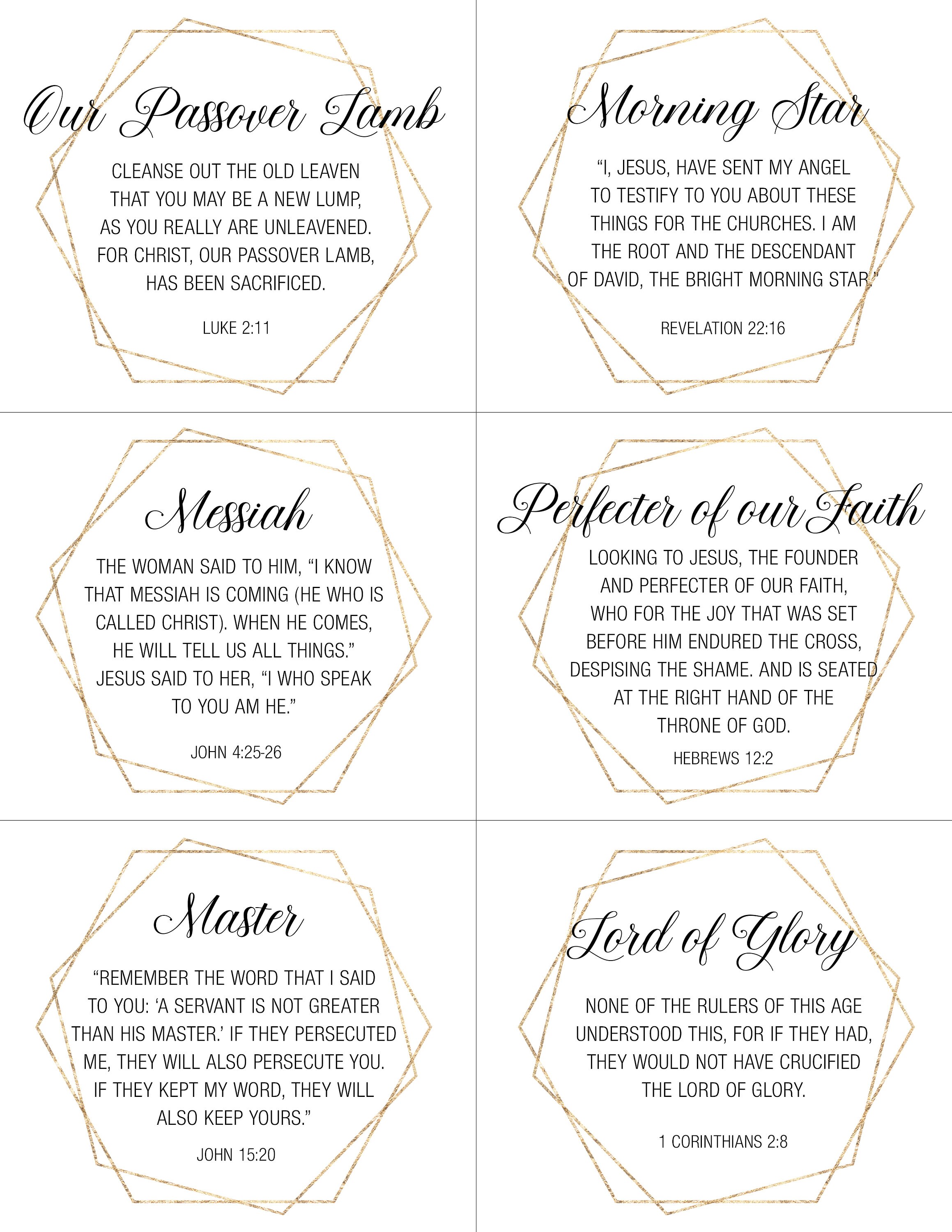 30 Names of Jesus | Modern & Minimalist Printable Scripture Cards ...