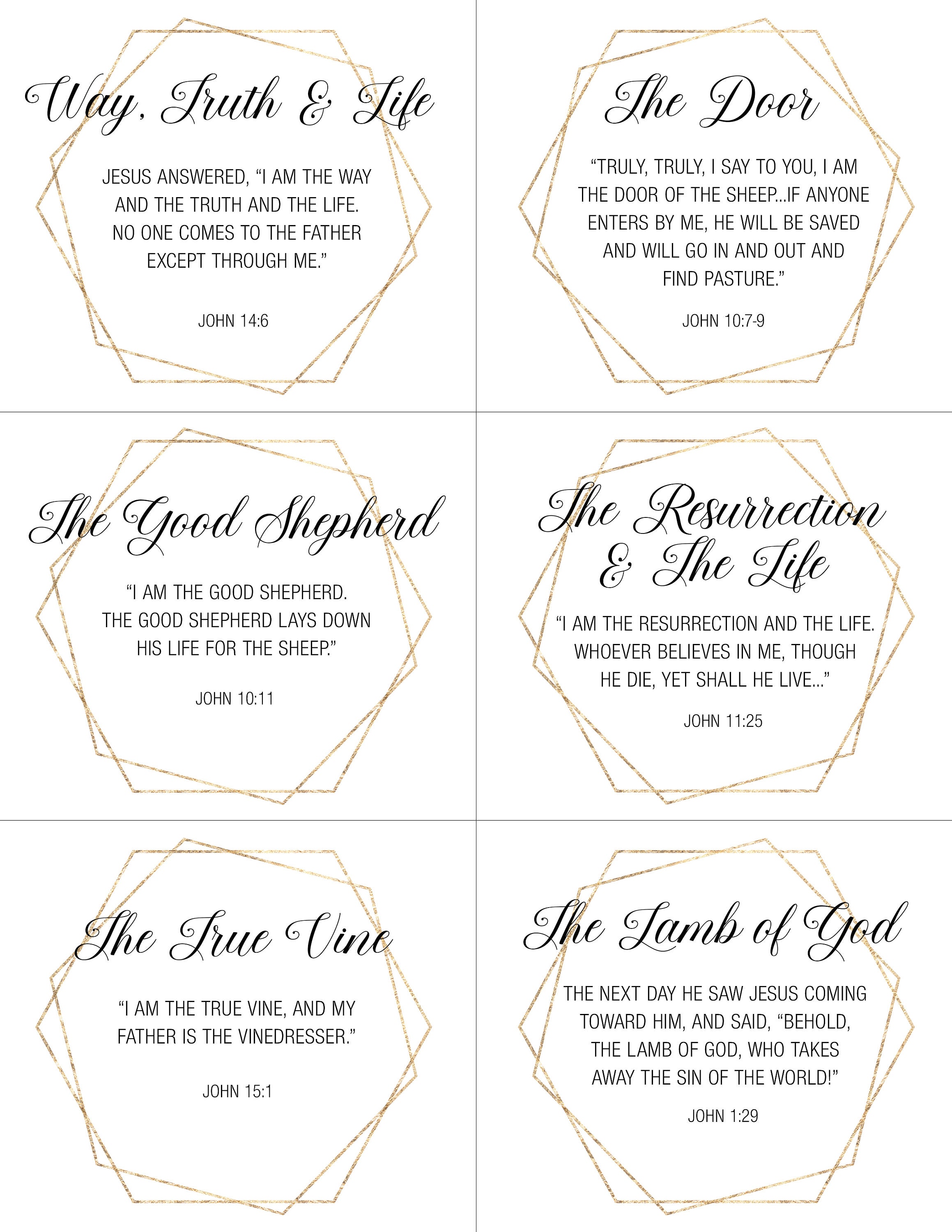 30 Names of Jesus | Modern & Minimalist Printable Scripture Cards ...