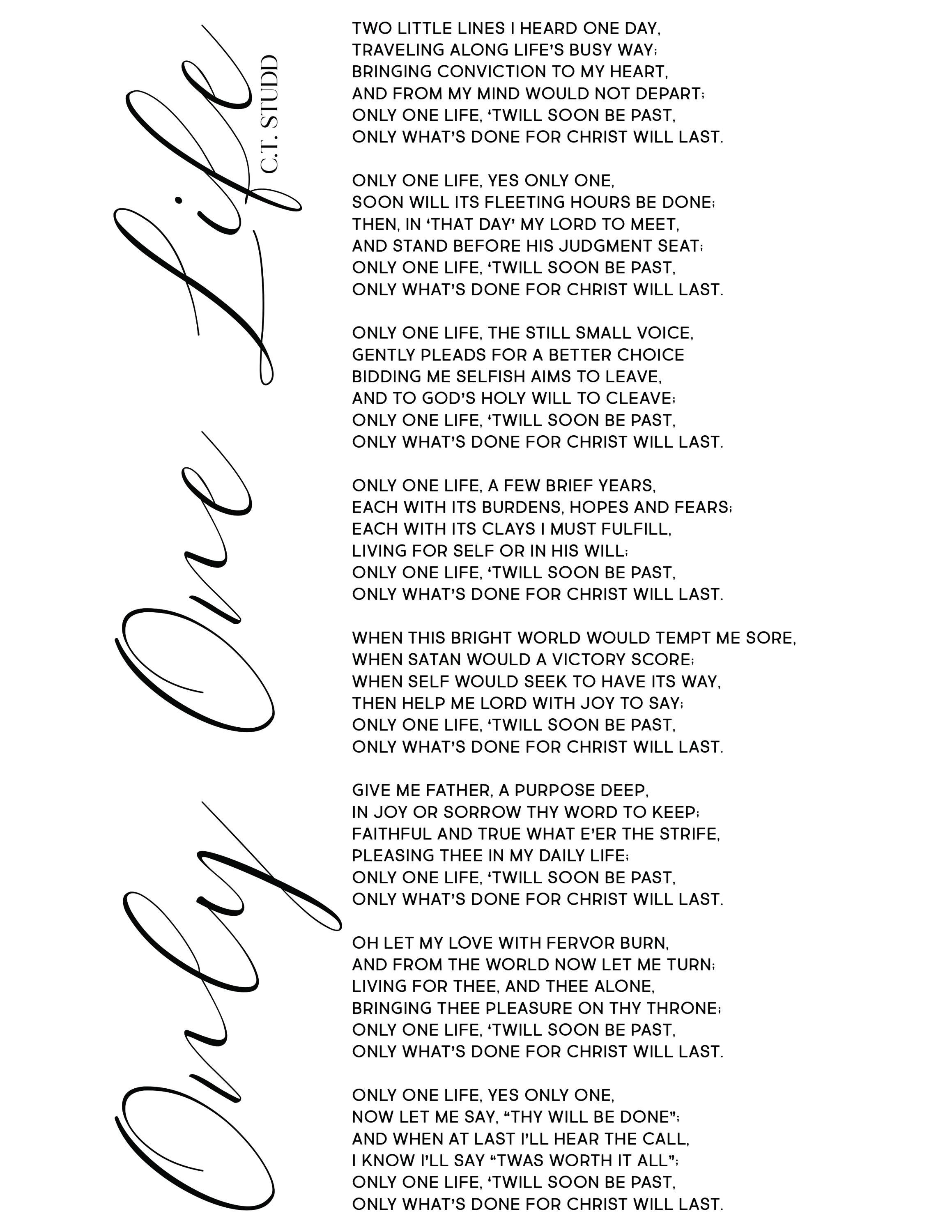 one solitary life poem - etsy