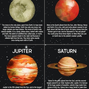 Solar System Flashcards | Educational Cards, Printable, Digital Print ...