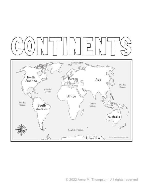 Continents BUNDLE Facts and Coloring Pages Worksheets - Etsy