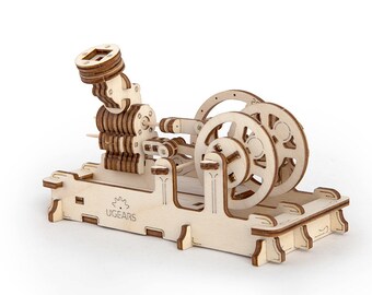 UGears DIY Engine Mechanical Wooden Model KIT 3D Puzzle for Self Assembly, Self-propelled