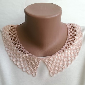Collar bead necklace Pink romantic collar women  Detachable necklace handmade Delicate neck lady collar Peter pen collar Victorian collar