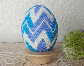 Easter beaded egg Easter egg for mom Easter geometric egg Easter Decoration Crochet easter egg with beads Easter interior decoration