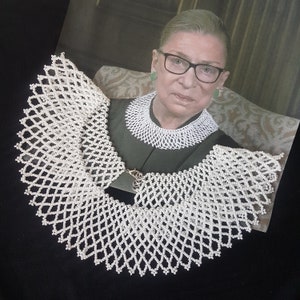 Ginsburg collar RBG necklace Pearl necklace for women Seed bead necklace Beaded wedding jewelry