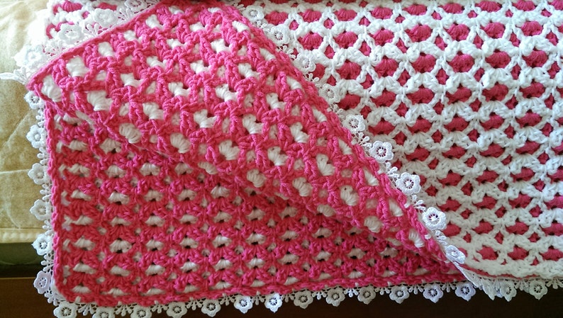 Double Sided Pink And White Crochet Baby Blanket Warm Baby Throw Winter Baby Blanket Cozy Plaid Couverture Bebe Crochet Plaid Baby Crochet Bedding Blankets Throws Jan Takayama Com