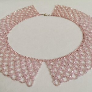 Rosa krage för kvinnor Pärlhalsband Avtagbart spetshalsband Romantiskt pärlhalsband Brudtärnegåva Brudtärnehalsband Kristallhalsband bild 6