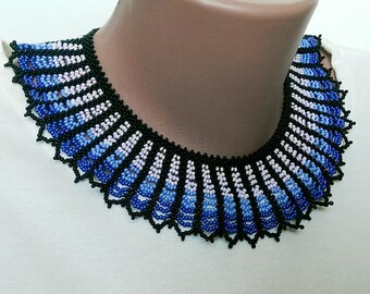Collar beaded gradient collar necklace Handmade beads necklace Detachable Lady collar Peter Pen collar Victorian collar Victorian jewelry