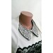Black felt detachable collars Beaded necklace Removable collar with silver beads and sequins Black collar necklace Collar necklace 
