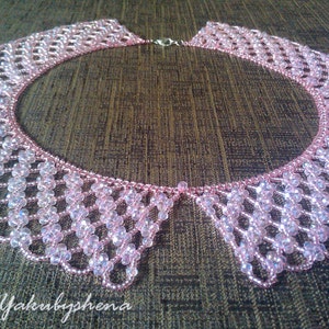 Rosa krage för kvinnor Pärlhalsband Avtagbart spetshalsband Romantiskt pärlhalsband Brudtärnegåva Brudtärnehalsband Kristallhalsband bild 5