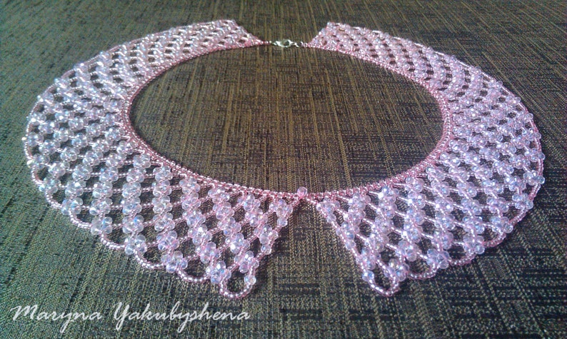 Rosa krage för kvinnor Pärlhalsband Avtagbart spetshalsband Romantiskt pärlhalsband Brudtärnegåva Brudtärnehalsband Kristallhalsband bild 5