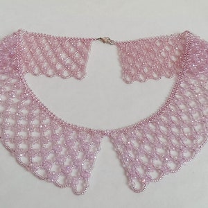 Rosa krage för kvinnor Pärlhalsband Avtagbart spetshalsband Romantiskt pärlhalsband Brudtärnegåva Brudtärnehalsband Kristallhalsband bild 7
