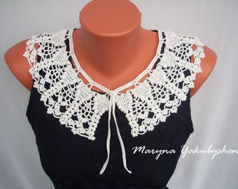 Vintage style crochet collar necklace White Peter Pan collar women Detachable collar Romantic crochet necklace Victorian collar jewelry
