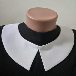 Classic white collar necklace for women Peter Pan detachable collar with ties ribbon White cotton round shape collar