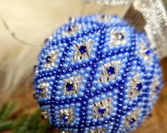 Christmas beads tree ball with rhinestones Christmas ornaments ball, Bead ball toy for Christmas tree, Baubles ball geometric decorations