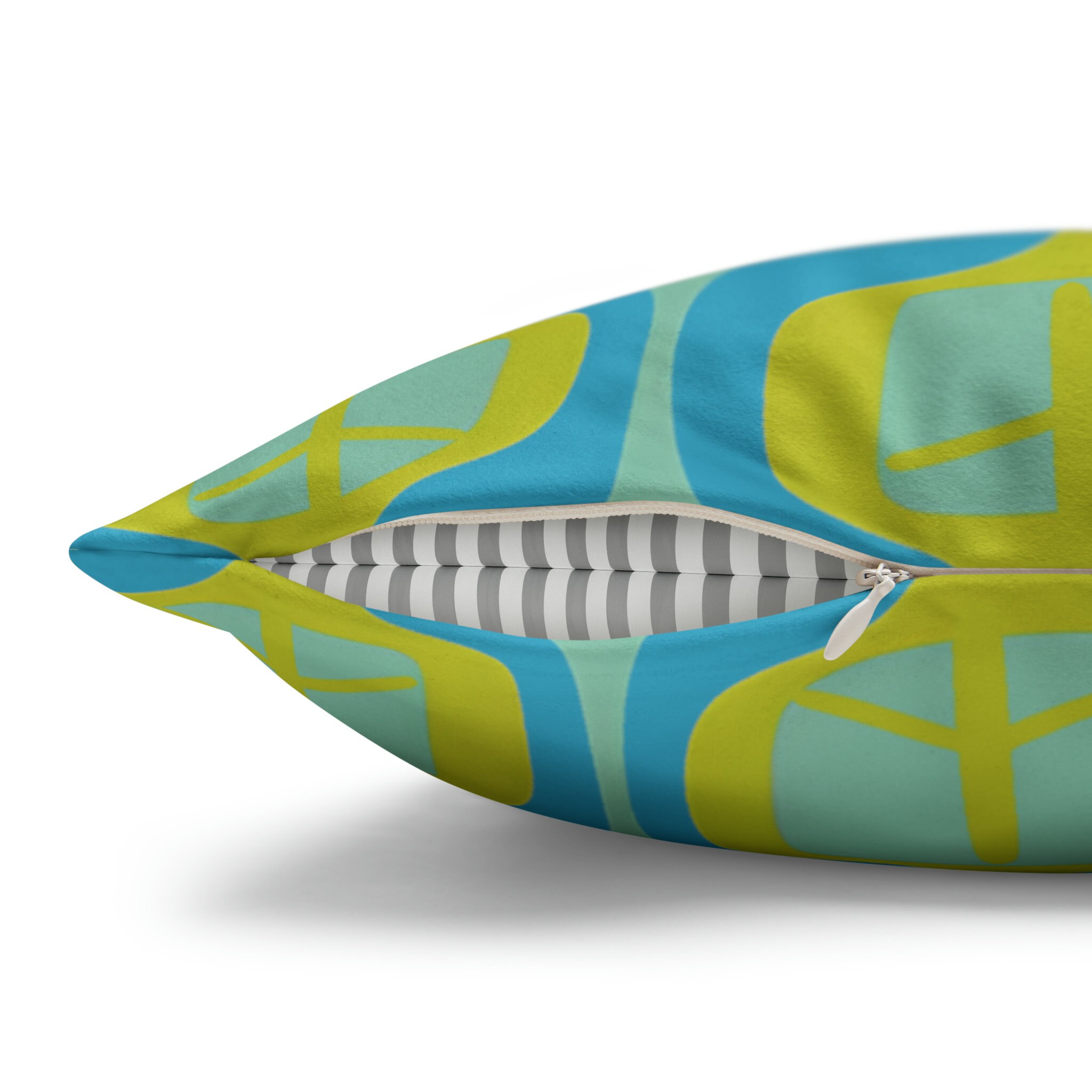 Retro Mid Century Modern Style Square Peace Faux Suede Square Pillow