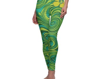 Leggings psicodélicos con flores de la paz para mujer, pantalones de yoga con el símbolo de la paz de Flower Power, mallas para correr con flores psicodélicas de la paz, mallas con estampados florales hippies