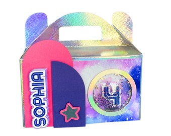 Space Theme Gable Boxes, Personalized Birthday Favor Boxes, Outer Space Party Favors, Galaxy Treat Boxes, Kids Birthday Candy Boxes
