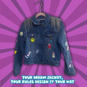 Custom Aesthetic Denim Jacket, Personalized Girls Jacket with Name, Cute Unique Outfit for Kids, Custom Child Jacket, Trendy Gift for Girls