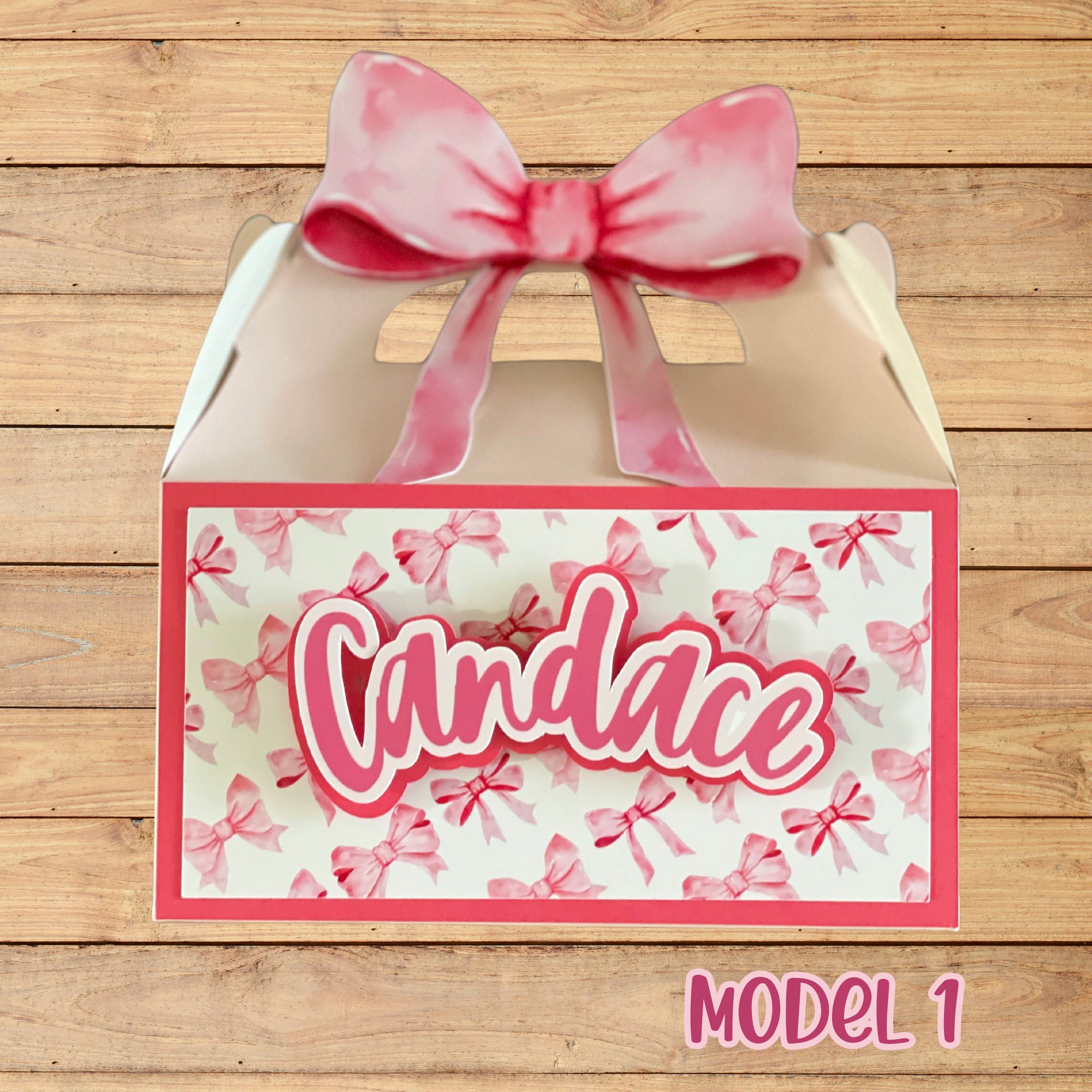 Coquette Gable Boxes Custom , Coquette Pink Bow, Pink Bow Boxes for ...