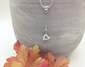 Silver Heart Snake Chain Pendant,