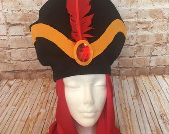 Arabian Villain Costume Hat - Royal Vizier Turban - Jafar Inspired Hat - Aladdin Inspired Cosplay - Villain Running Costume - Novelty Hat
