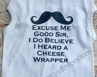 Cheese Wrapper Novelty Dog Tee - Funny Doggie Shirt - Dog Tank - Puppy Apparel - Doggo Novelty Top - Pet Clothes - Pup - Dog Humor Tee