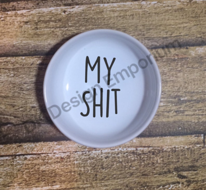 Engagement Gift Jewelry Holder Ceramic Ring Dish Trinket Dish My Sh!t Design Engagement Ring Holder