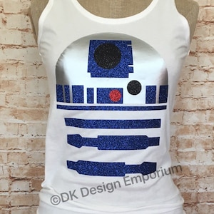 Droid Running Costume Tank - R2D2 Inspired Running Top - Women&#39;s Robot Tank Top - Costume Tank - Run Costumes - Dome Robot Costume