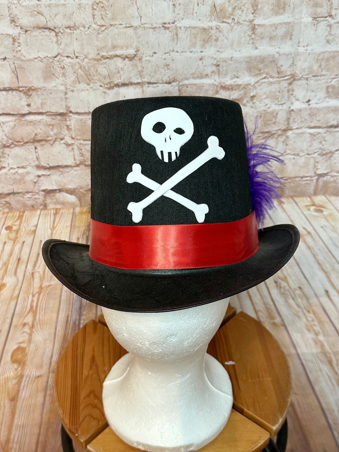 Voodoo Distressed Grey Top Hat Adult main image 1
