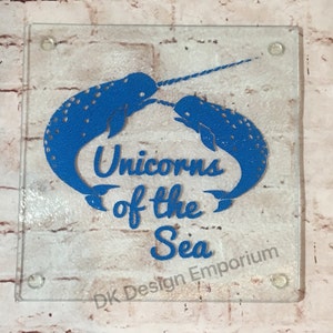 Narwhal Cutting Board - Unicorns of the Sea Trivet - Narwhals Cheese Board - Kitchen Humor - Kitchen Gift - Narwhal Gift - Decorative Tile