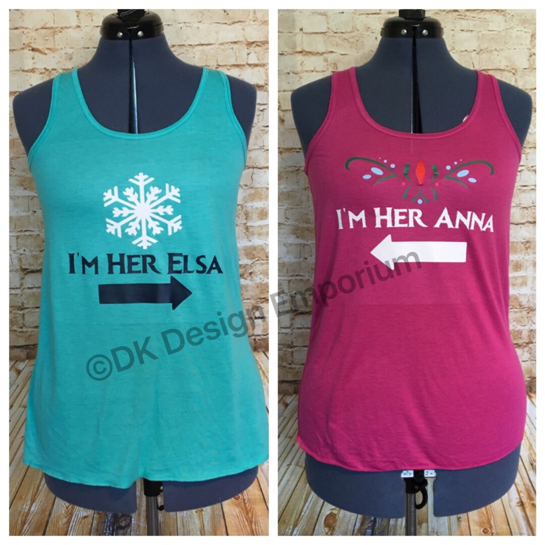 Elsa Tank Set of Anna and Elsa Tanks - I'm Her Elsa Flowy Women's Tank - I'm Her ...