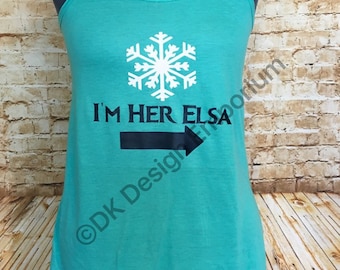 I'm Her Elsa Flowy Women's Tank - Frozen Inspired Vacation Shirt - Sister Matching Shirts