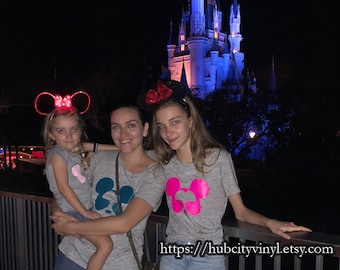 Naklejka na koszulkę Disney Vacation z motywem Myszki Miki i walentynką DIY