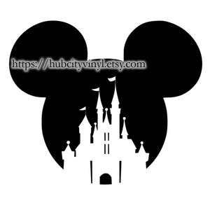 Disney Mickey Ears with Castle Vinyl DIY IRON ON
